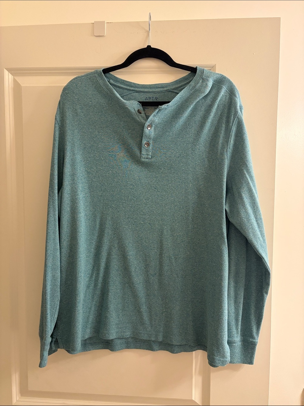 Apt. 9 Men's Teal Long-Sleeve Henley Pullover